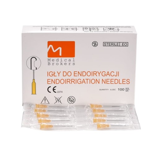 Igły Endo 0,3 x 25 mm Medical Brokers do płukania kanałów 100 sztuk